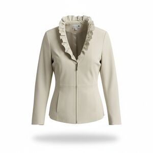 Liz Lange Women's Suede Ruffle Collar Jacket NWT